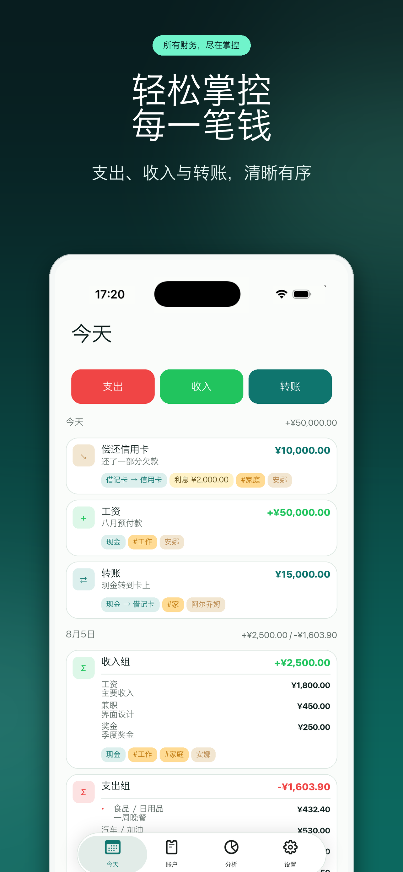 Karman 今日收支页面